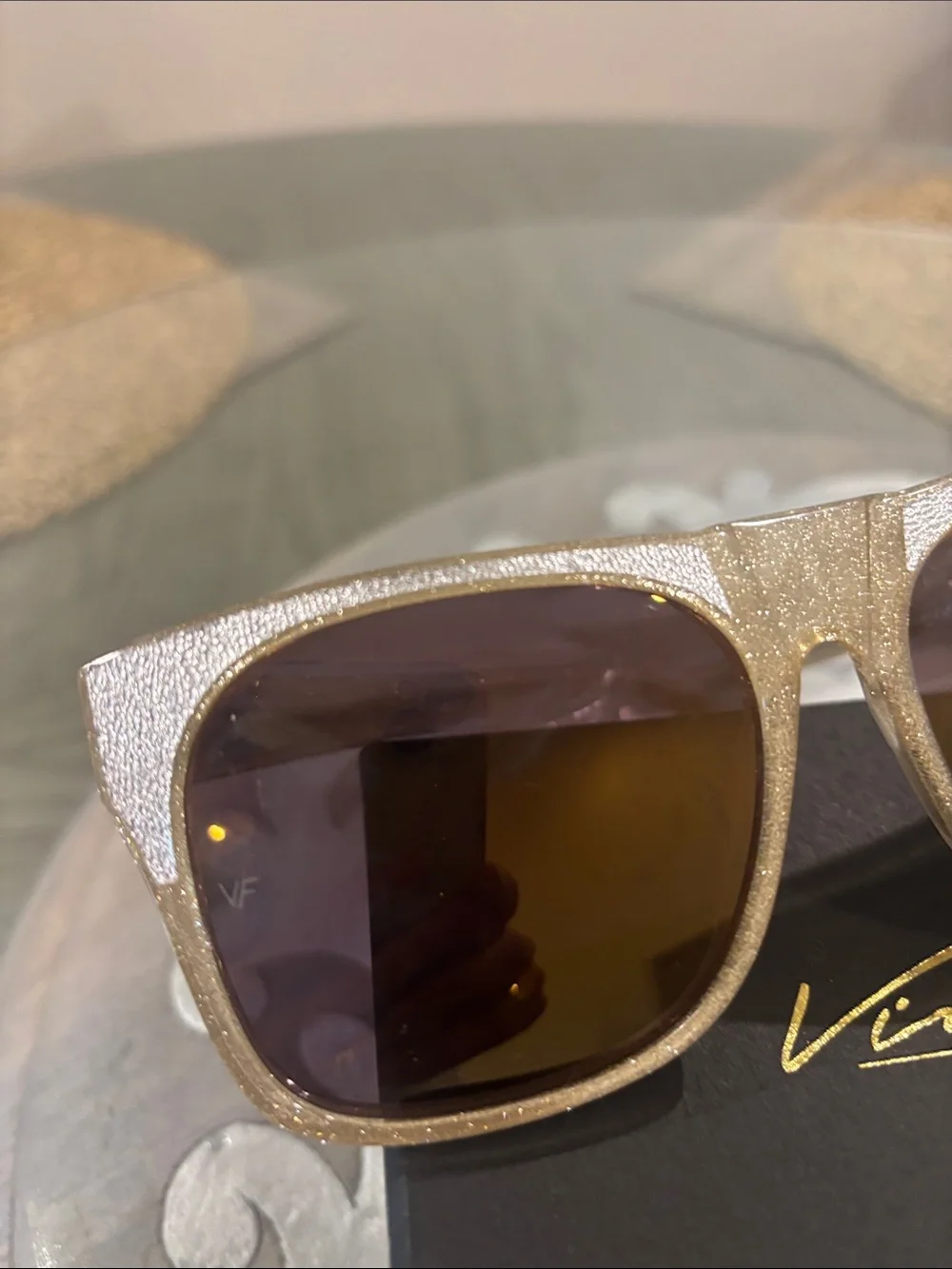 Gold Glitter Sunglasses- Vintage Frames by Corey Shapiro